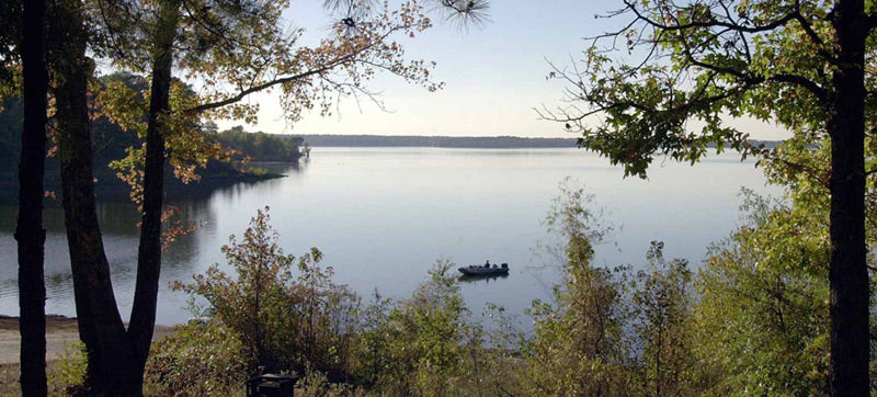 The shoreline of Atlanta State Park in North East Texas offers many great trails paired with peaceful scenery