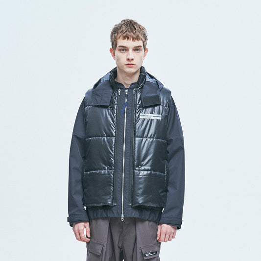 Poliquant - THE MULTIPLE POCKETS + PACKABLE NYLON JACKET (NAVY