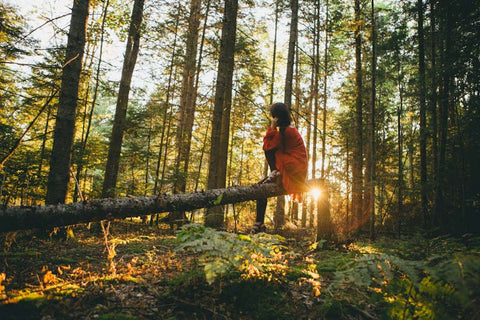 woman out in the woods