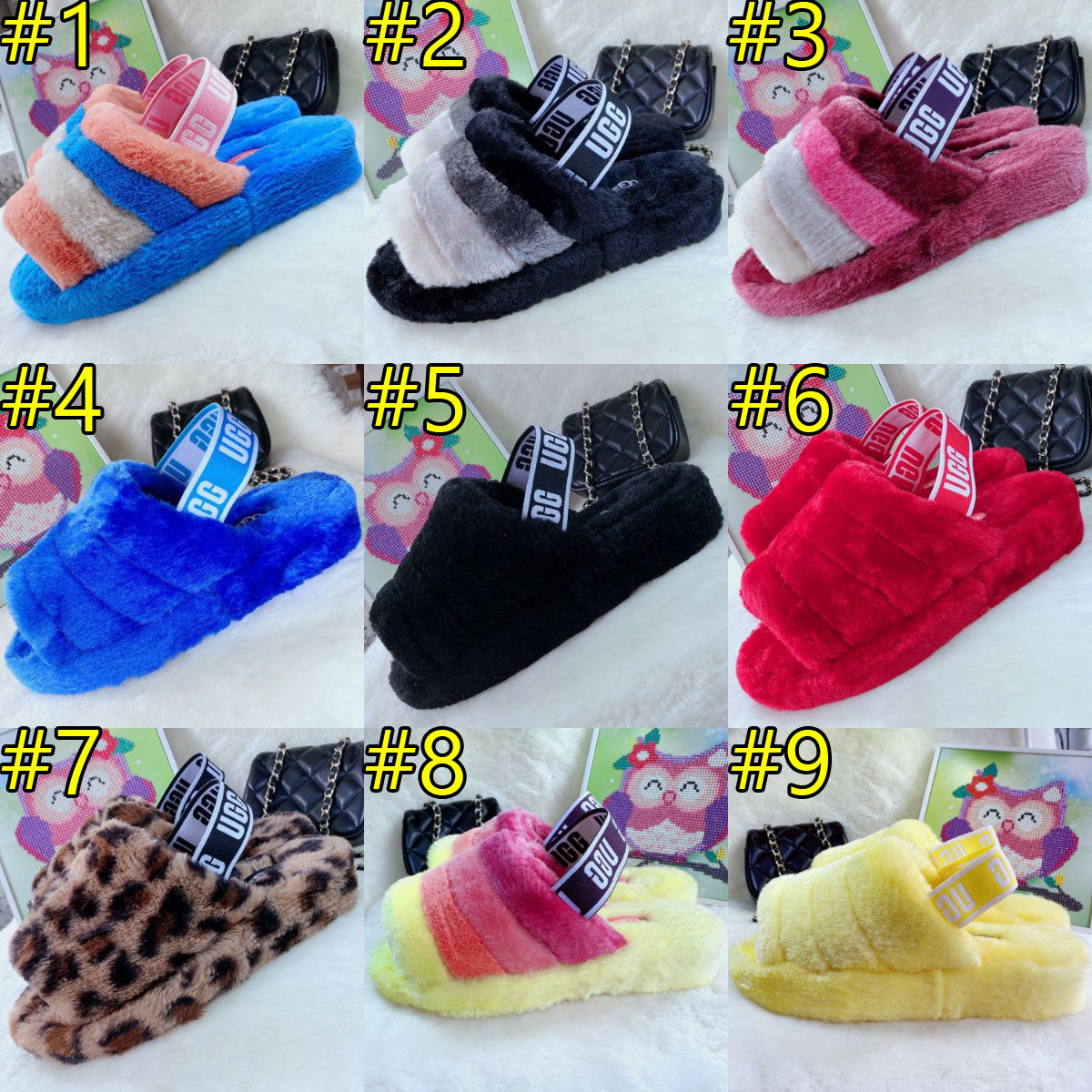 UGG Hight Quality Women man Fur Flats Sandals Slipper Shoes Boots