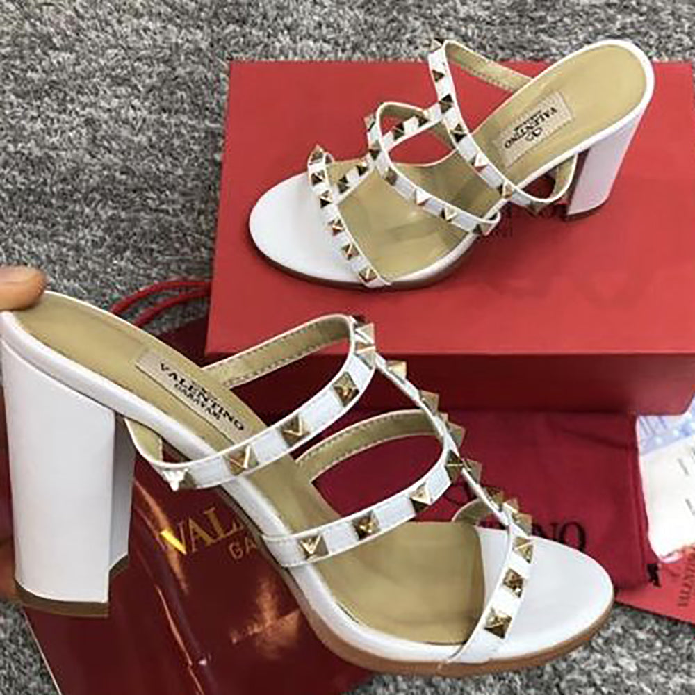 Valentino Hot Selling Stud Cutout High Heels Ladies Casual Shoes