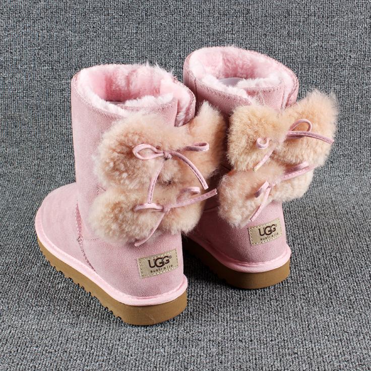 UGG fashion ladies wool bow high-top snow boots anti-ski shoes