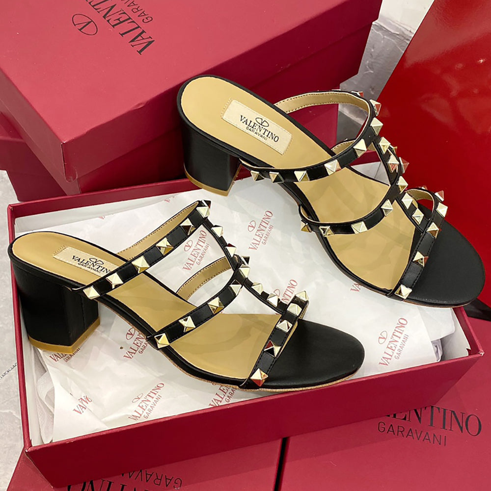 Valentino Hot Selling Stud Cutout High Heels Ladies Casual Shoes
