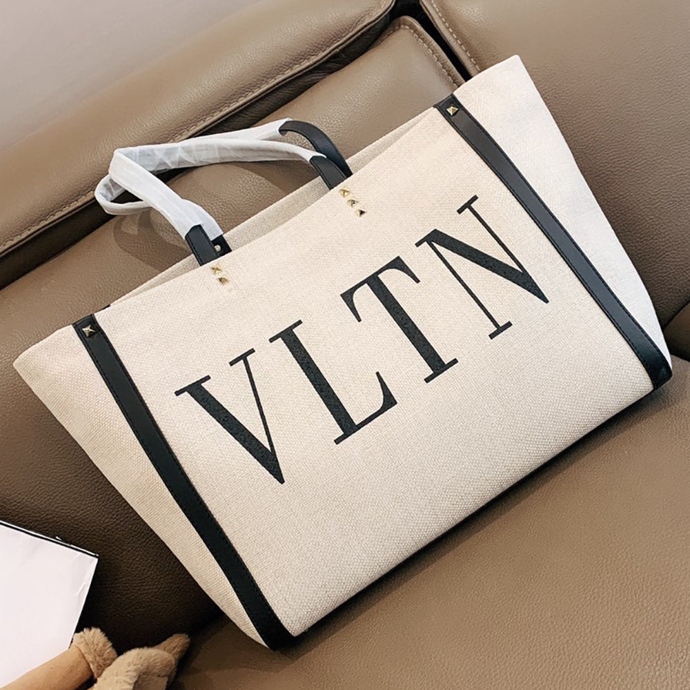 Valentino Canvas Letter Big Logo Ladies Two Piece Handbag Should
