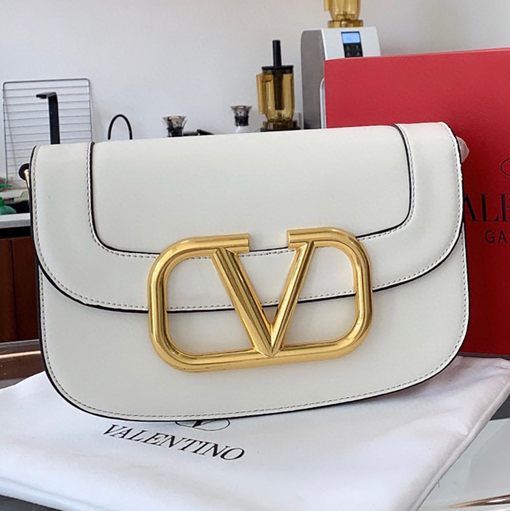 Valentino Gold Letter logo Women's shopping single shoulder 