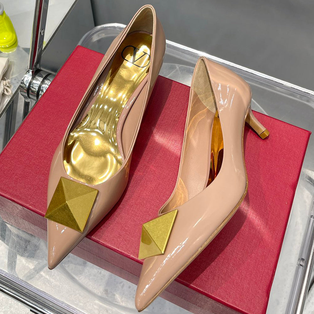 Valentino Golden Spike Women's High Heel Sandals Shoes