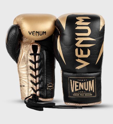 Venum Coco Monogram Pro Lace Up Boxing Gloves - Grizzly Brown 8 oz