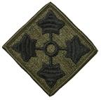 4th Infantry Division Subdued Patch with Velcro - Saunders Military Insignia