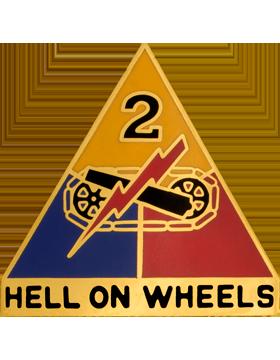 US Army 2nd Armored Division unit crest 'Hell on Wheels' - Saunders Military Insignia