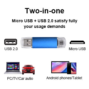 usb 2.0 flash drive 2 in 1 usb drive