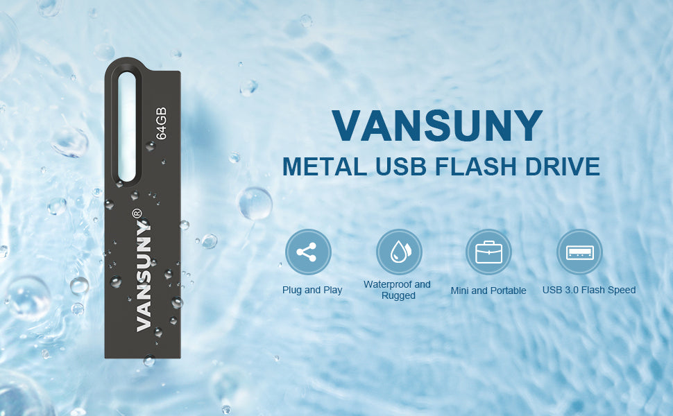 Vansuny Chiavetta USB 3.0 128 GB 2 Pezzi USB Pendrive 128GB USB 3.0 (G8Q)