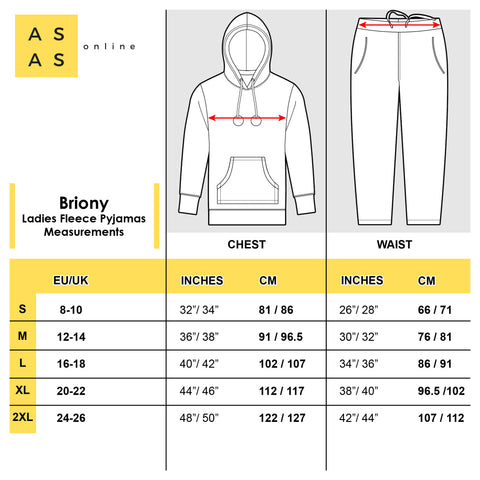 Briony Size Specification