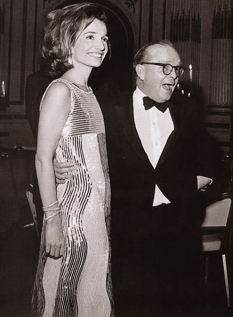 Lee Radziwill at Truman Capotes Black and White Ball wearing Mila Schön