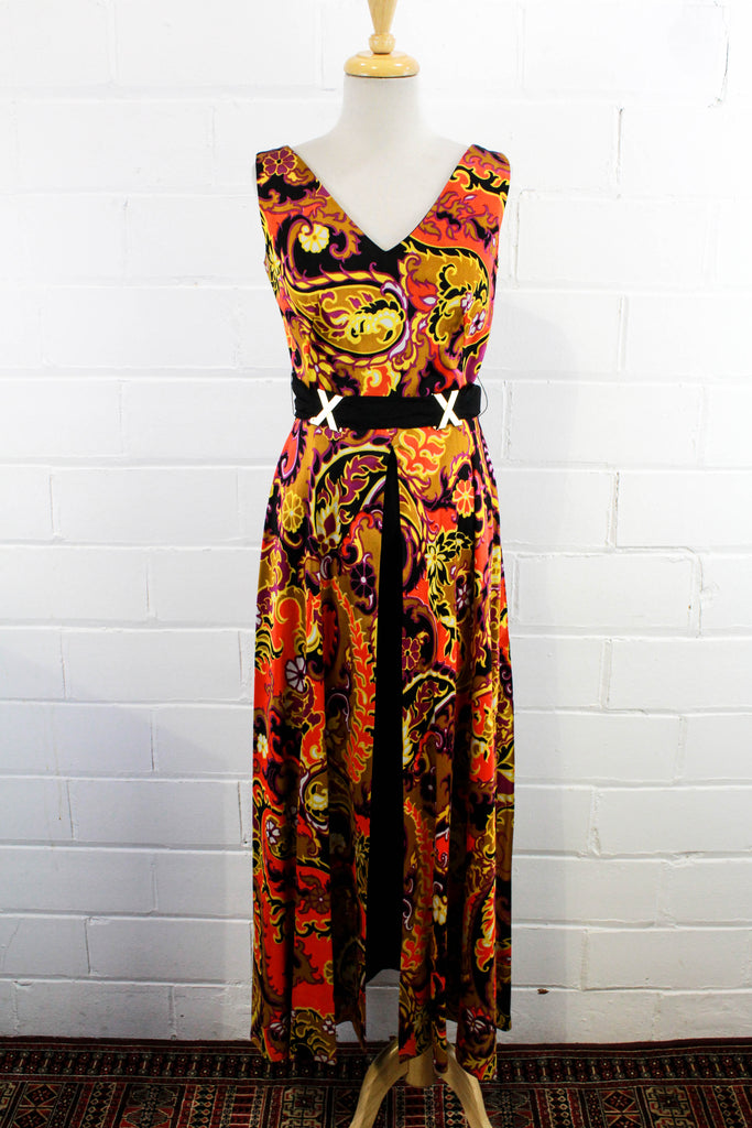 1970s Missy Jumpsuit Paisley Psychedelic Print