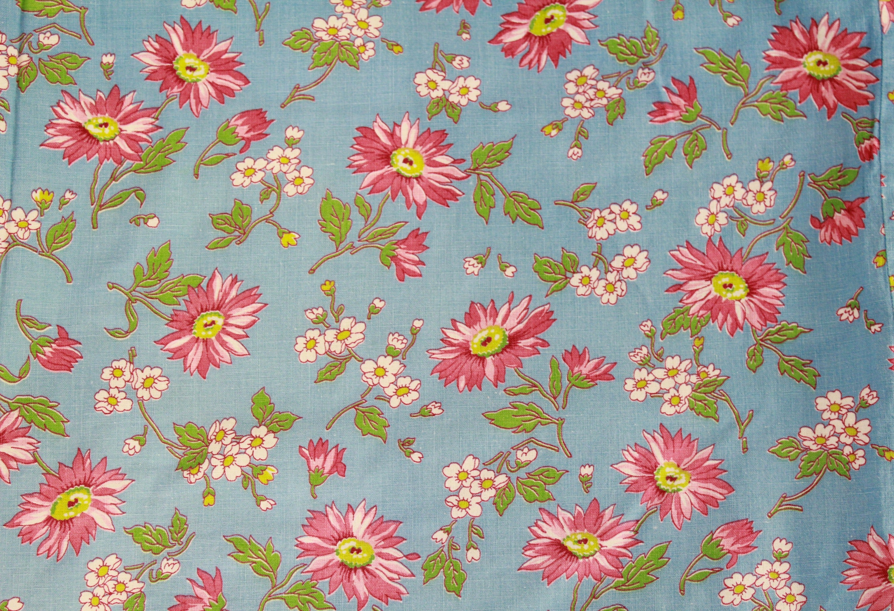 1940s Daisy Print Cotton Duvet Cover, 71