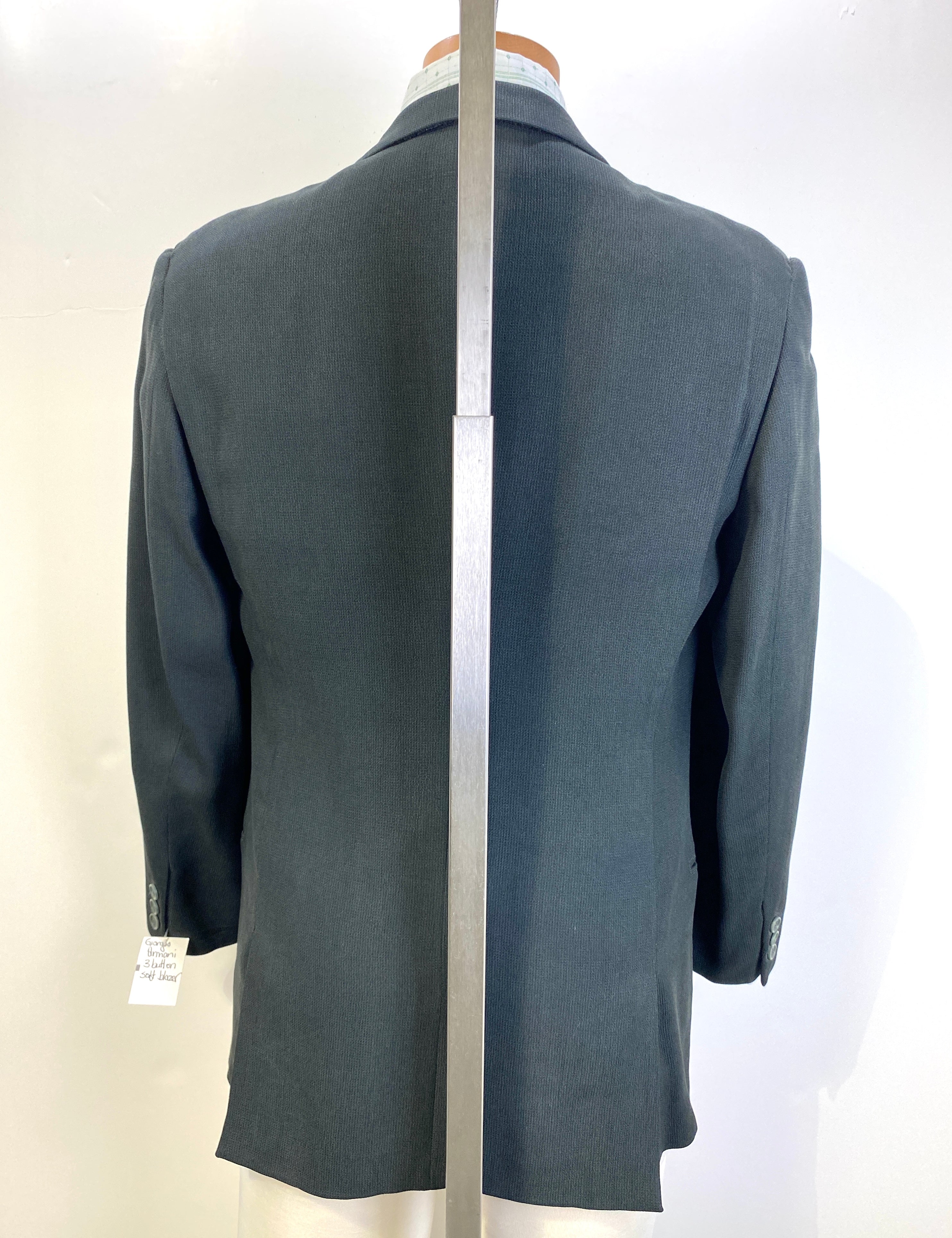 Early 1990s Vintage Dark Green Silk Men's Designer Blazer, C40R