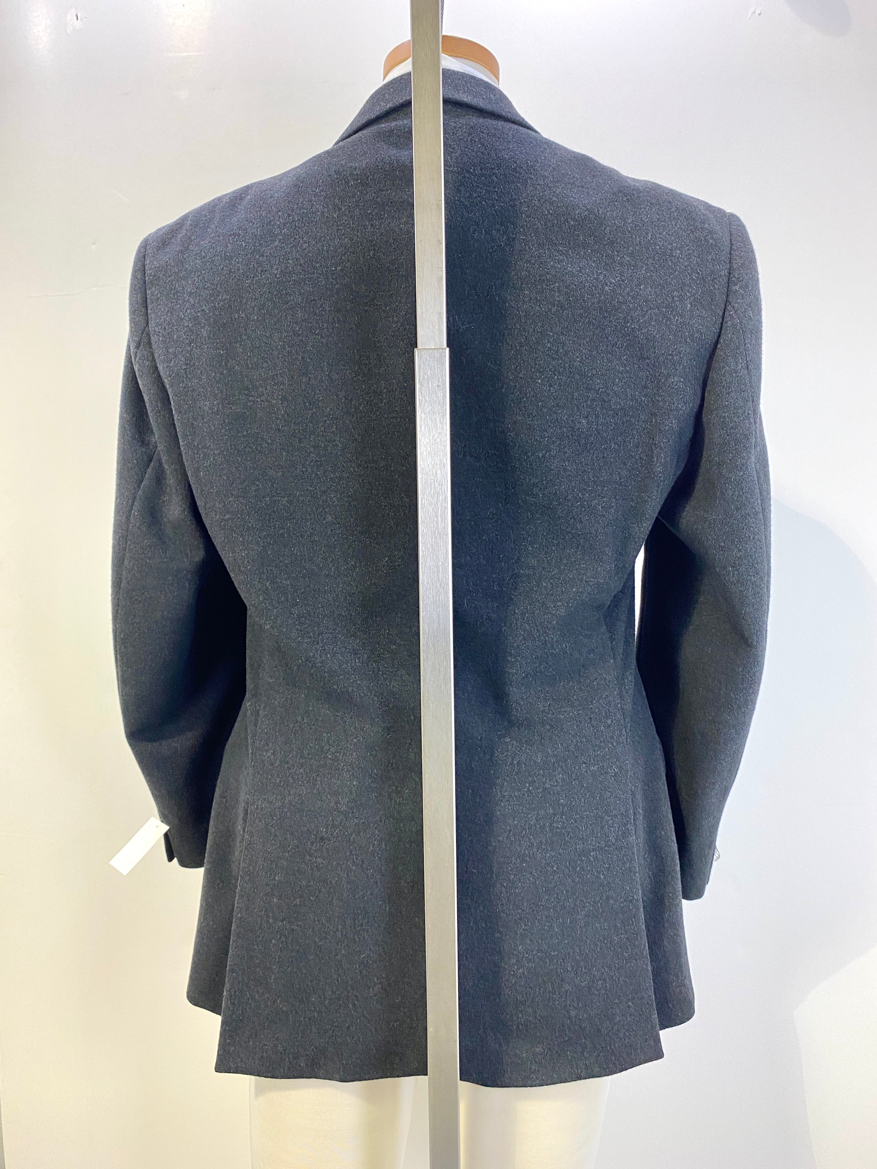 1980s Vintage Dark Grey Wool Men's Blazer, Bolgheri Jacket, L-XL