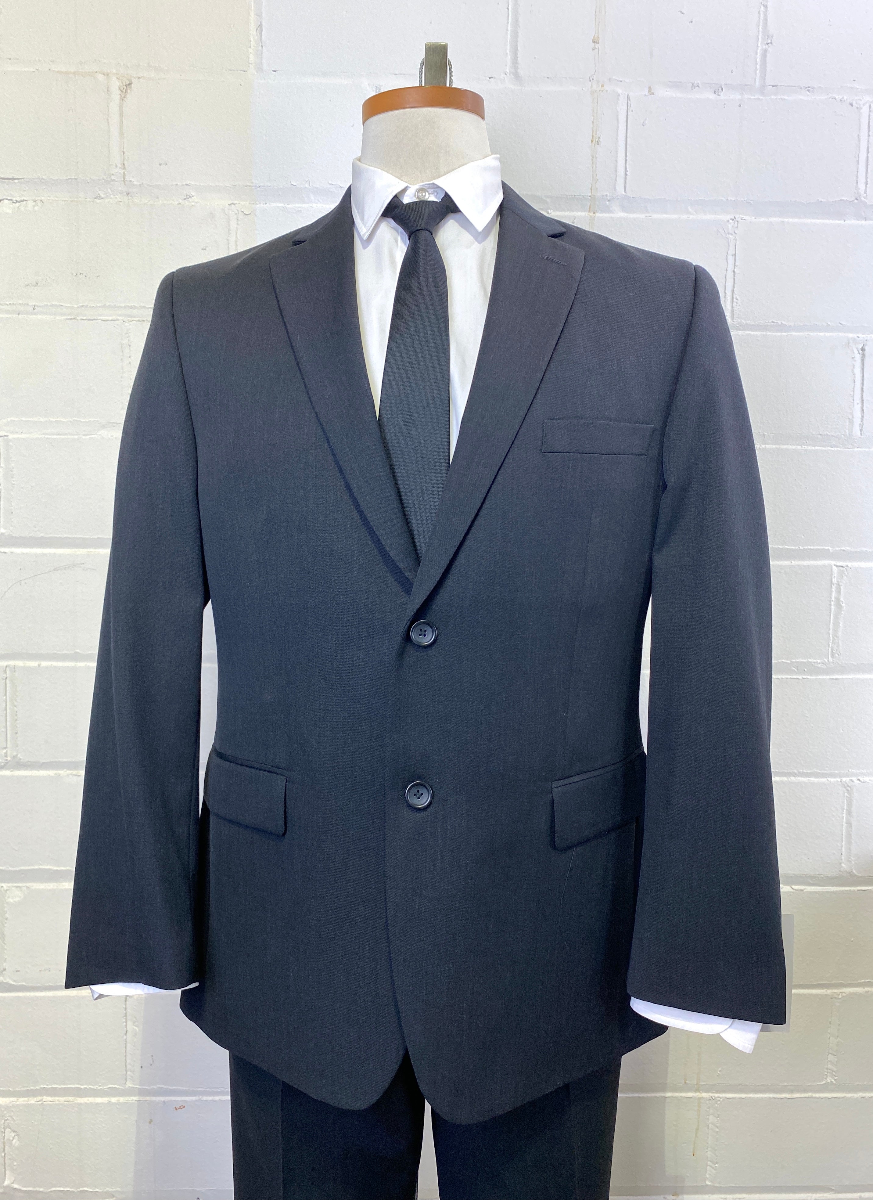 2000s Men's 2-Piece Black Suit, Moore's Pronto-Uomo, C44