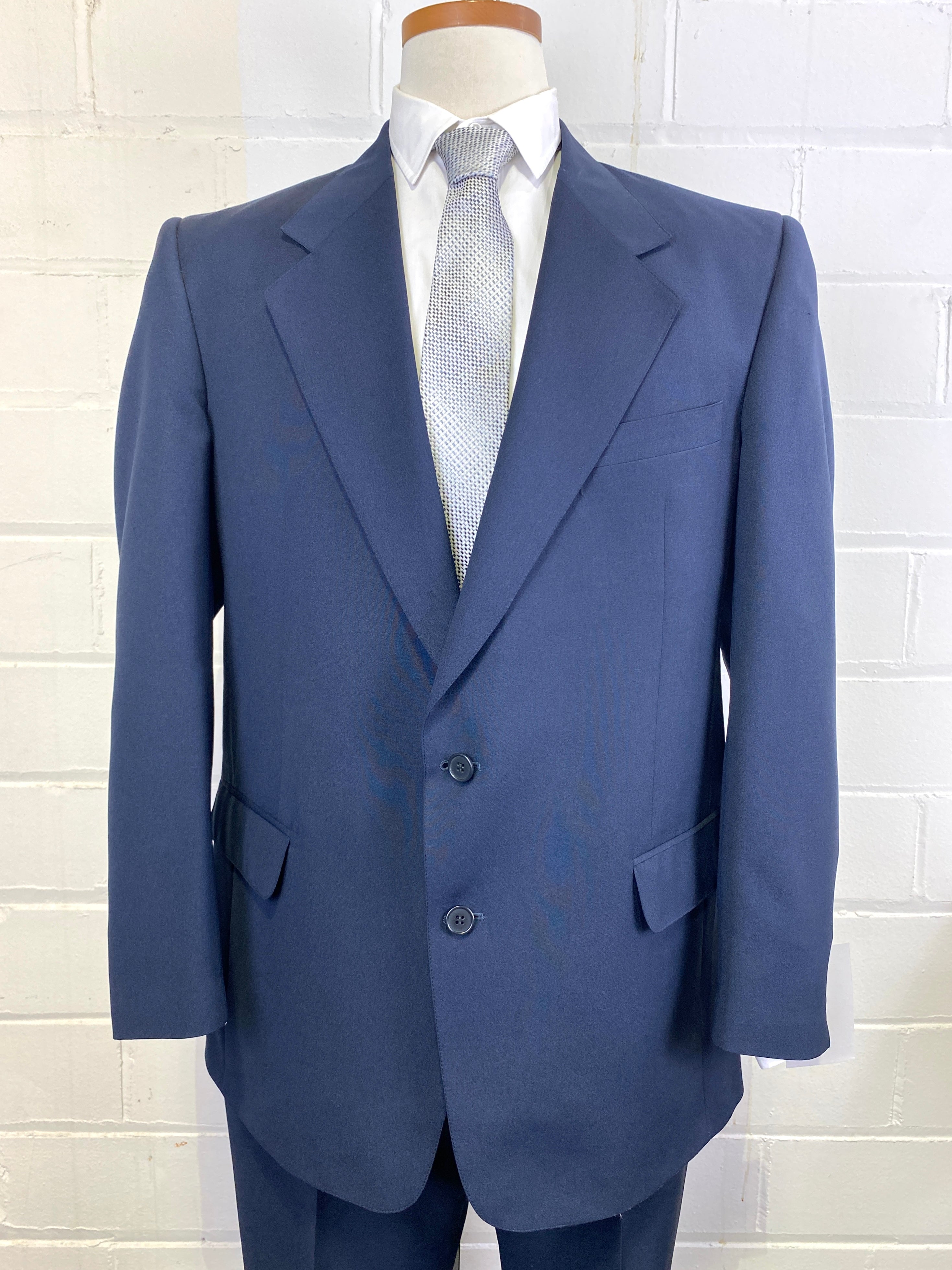 2000s Men's 2-Piece Solid Navy Suit, Stollery's, C42T