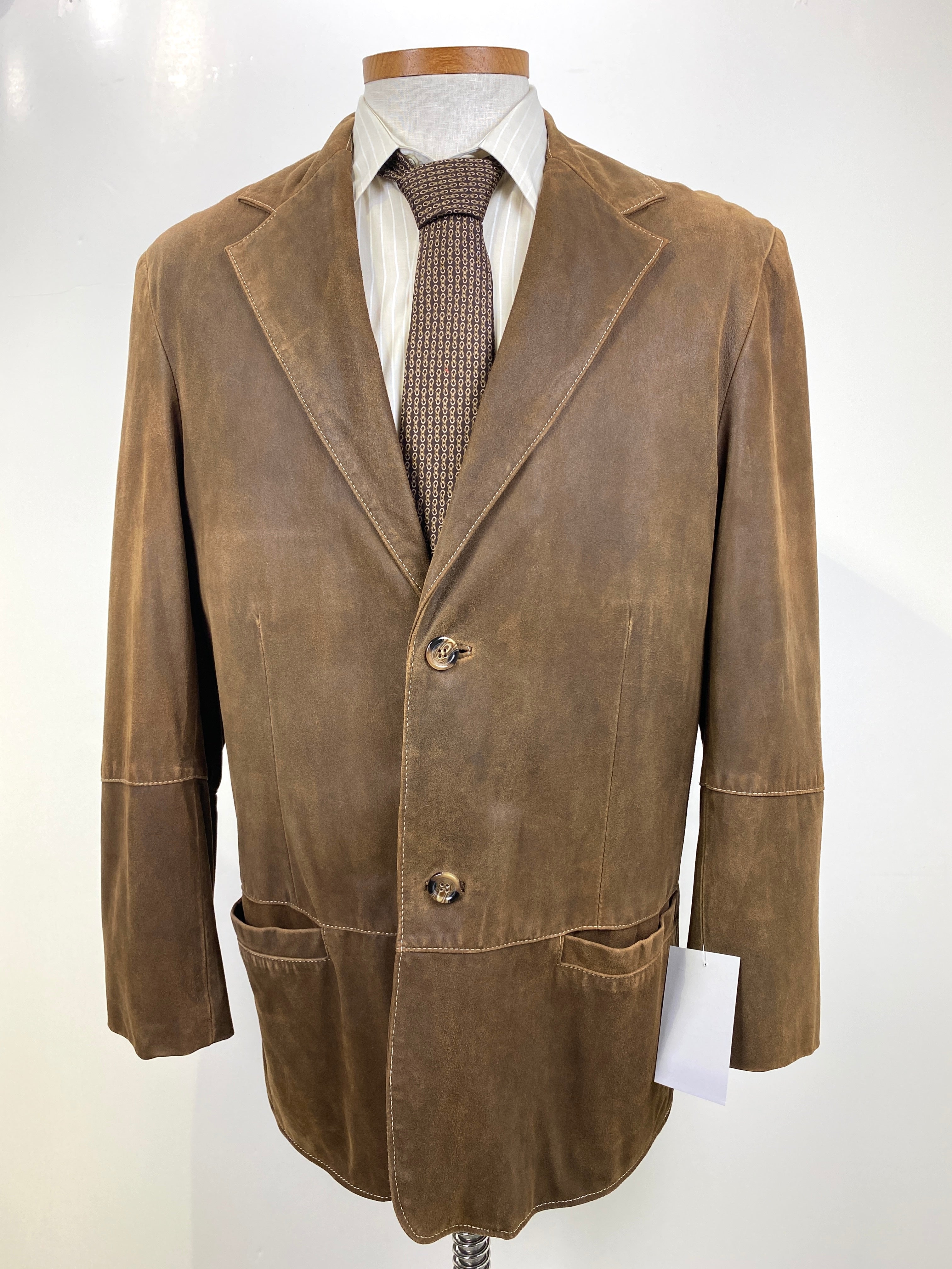 2000s Men's Brown Suede Blazer, Aquarius Jacket, C44