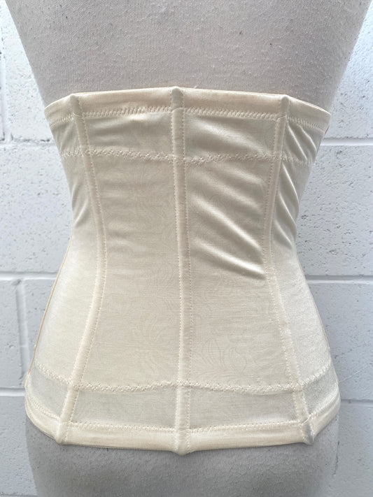 Vintage Bestform Long Leg Girdle L Stripes Creamy White Closed Gusset