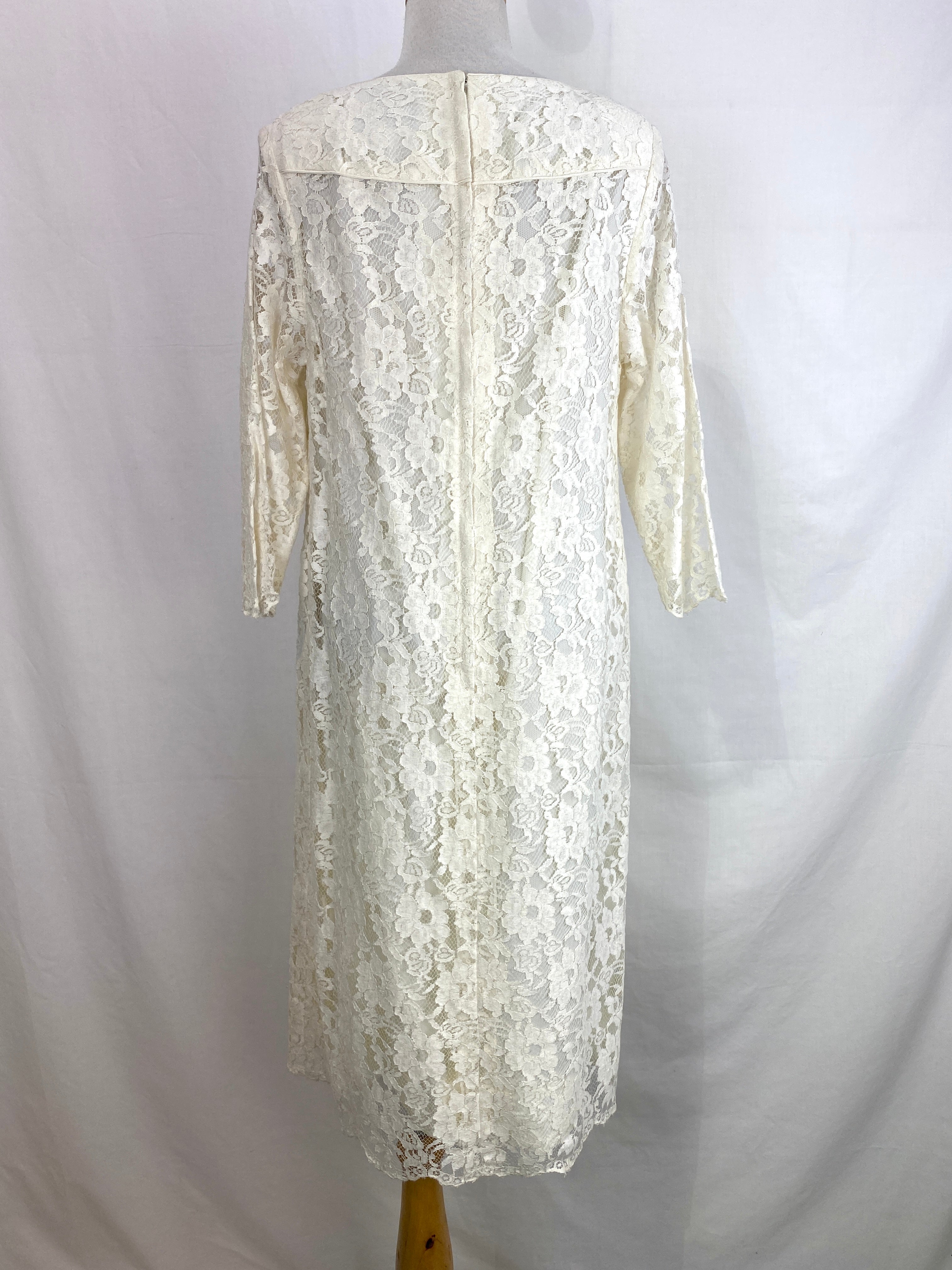 Vintage 1980s White Lace Dress, Utah Tailoring, Medium – Ian Drummond ...