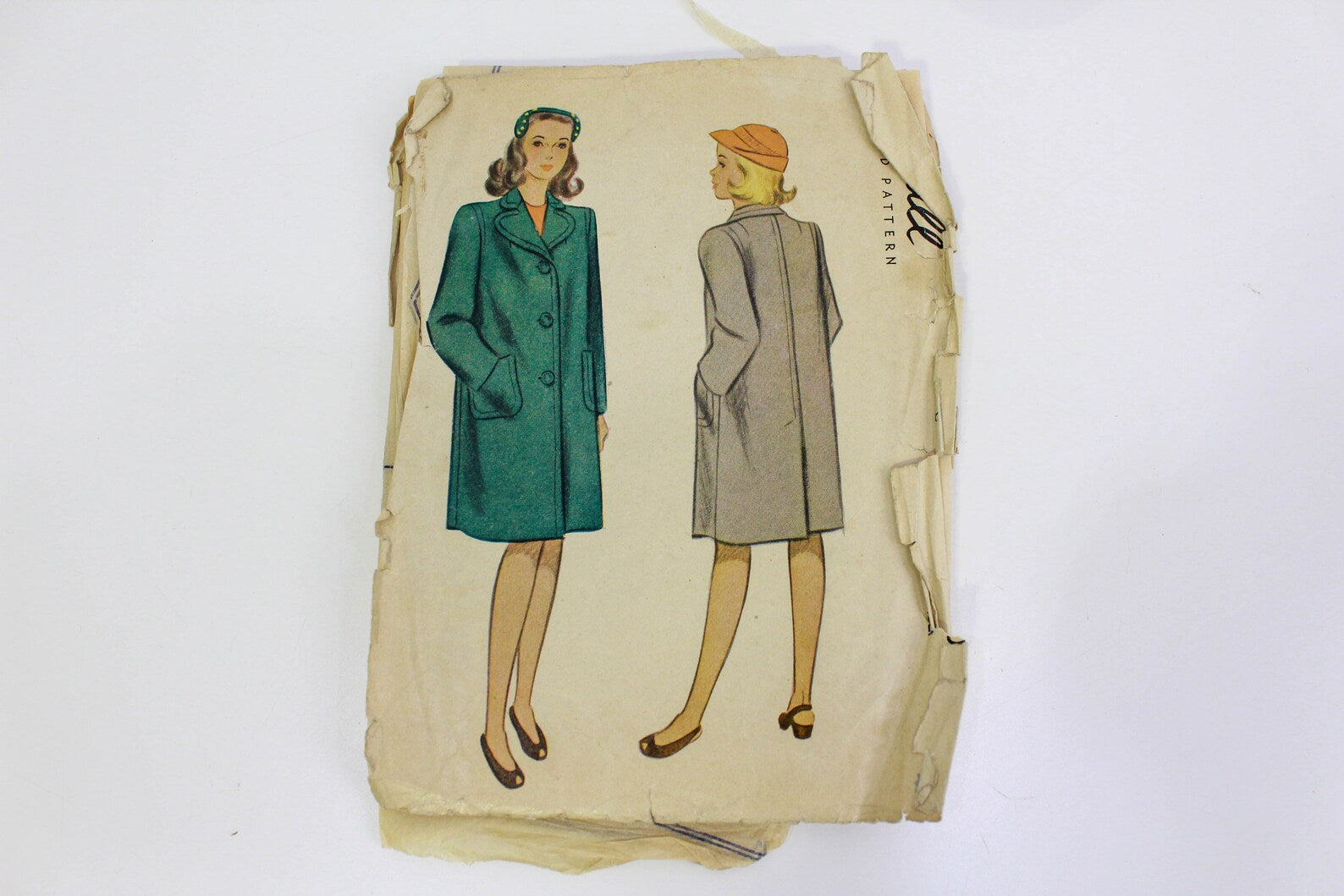 Vintage 1940s Girl's Coat Sewing Pattern, McCall 5960, Bust 30