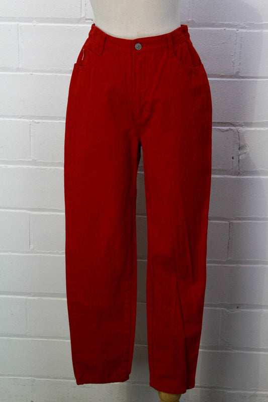 Vintage 1990s Red Velvet Kick Flare Pants, Waist 28 – Ian