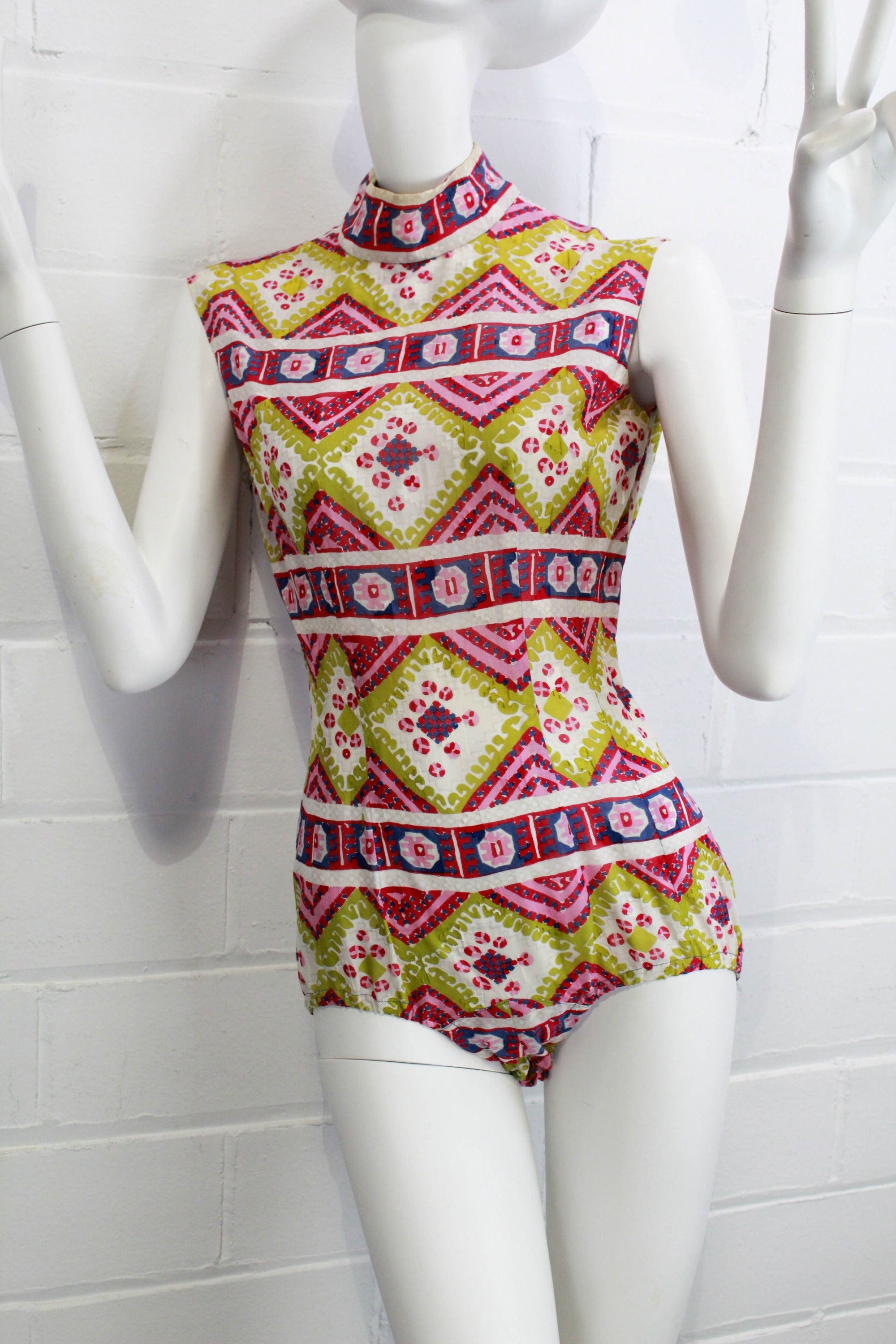 1960s Pauline Trigère Two Piece Bodysuit and Skirt Set