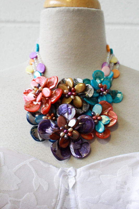 handmade multicolored Czech glass bead statement necklace – Jewelry by  Glassando