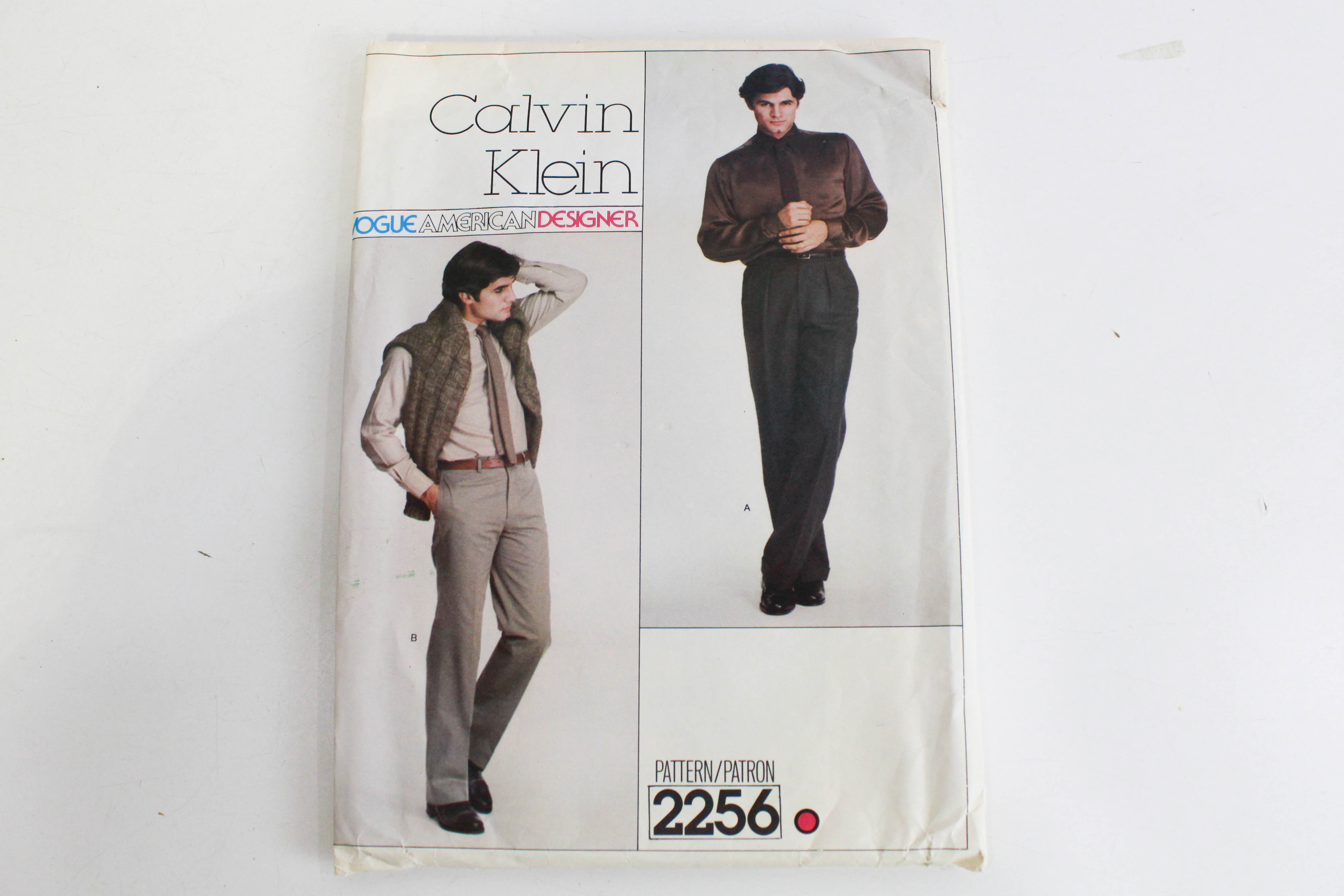 1970s Vogue American Designer 2256 Calvin Klein Sewing Pattern, UNCUT, Men's Pants Waist 34, FF Complete