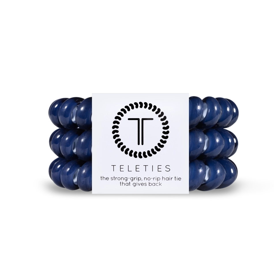 Spiral Hair Coils Large Nantucket Navy Hair Ties