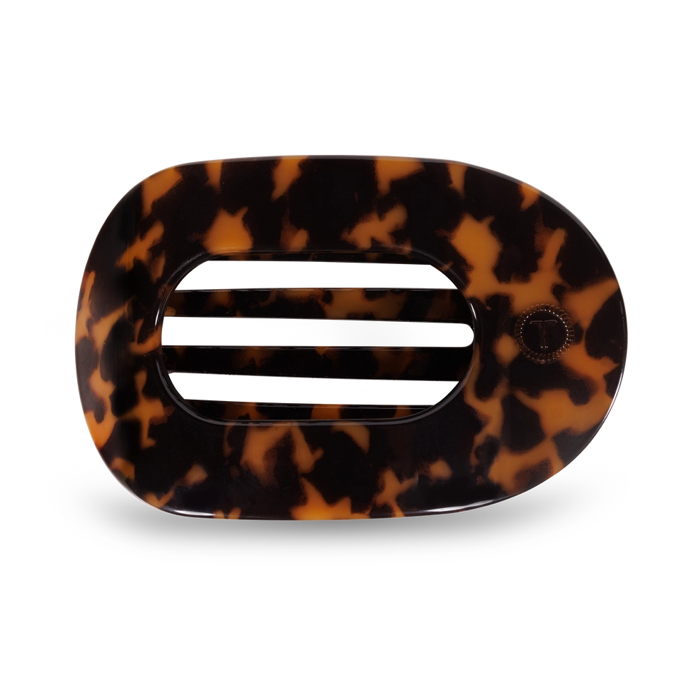 Round Flat Hair Clip Large Tortoise