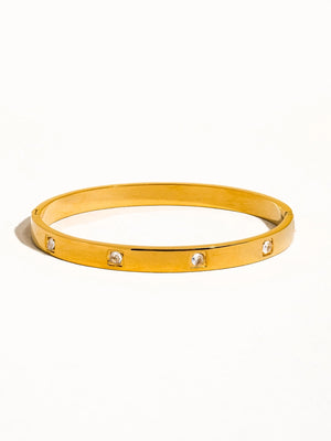 Neil 18K Gold Non-Tarnish Classic CZ Bangle - Blended Shoes + Apparel