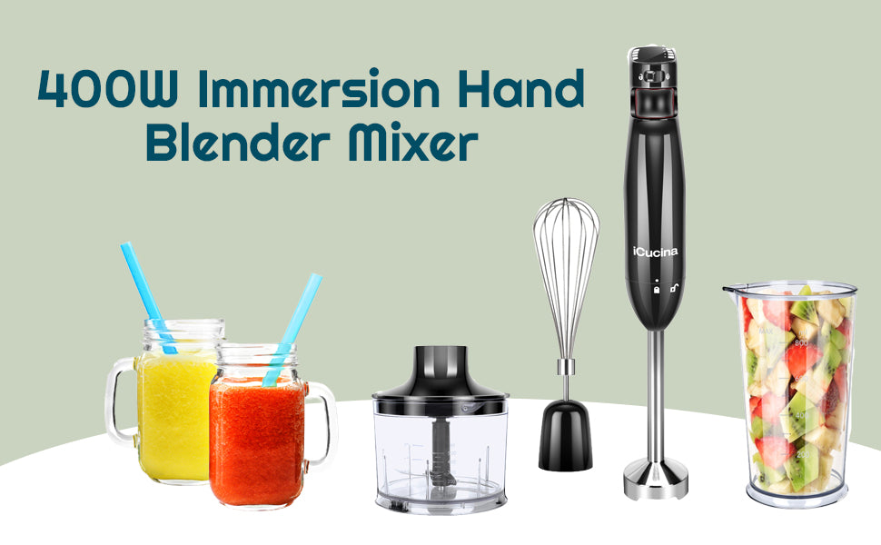 Immersion Blender, Stainless Steel Blades, 300W Multipurpose Hand Mixer,  2-Speed Settings, Red (HS560R) en 2023