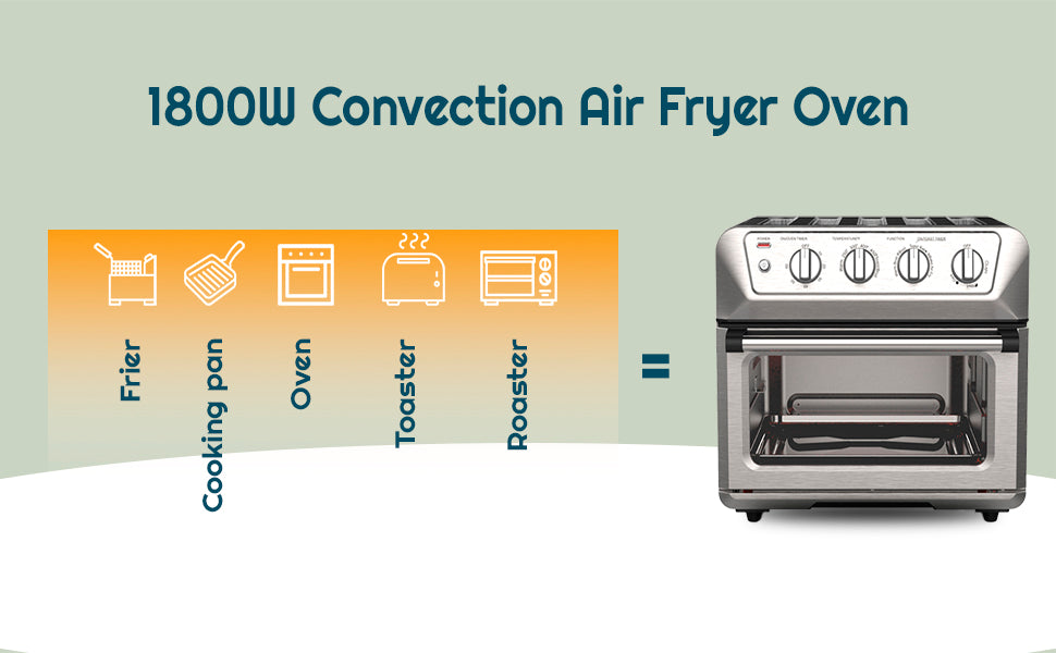 iCucina Toaster Oven Air Fryer Combo, Countertop Oven with 4 Slice