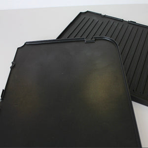 Griddle and grill plates for combo cooking