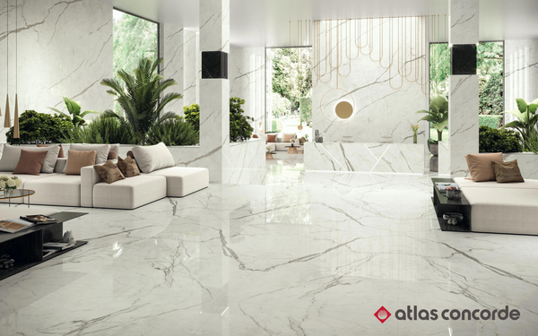 white living room with atlas xl and atlas plan tiles