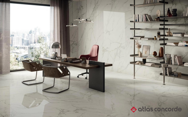 black and white room with atlas xl and atlas plan tiles