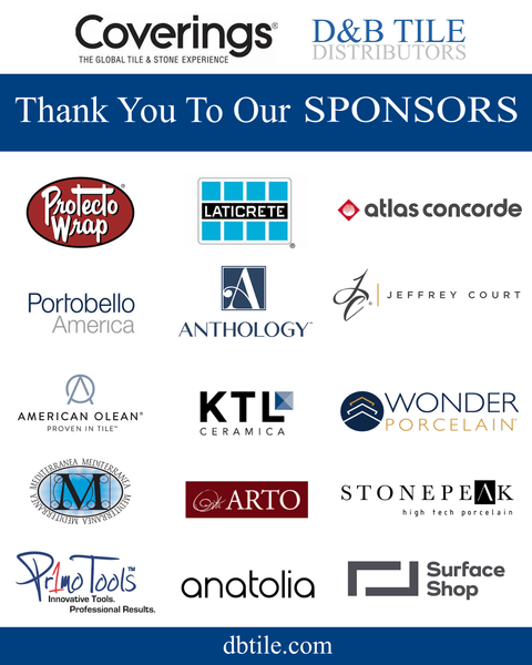 List of sponsors who helped us find the best new tile for kitchen and bathroom remodels in Miami