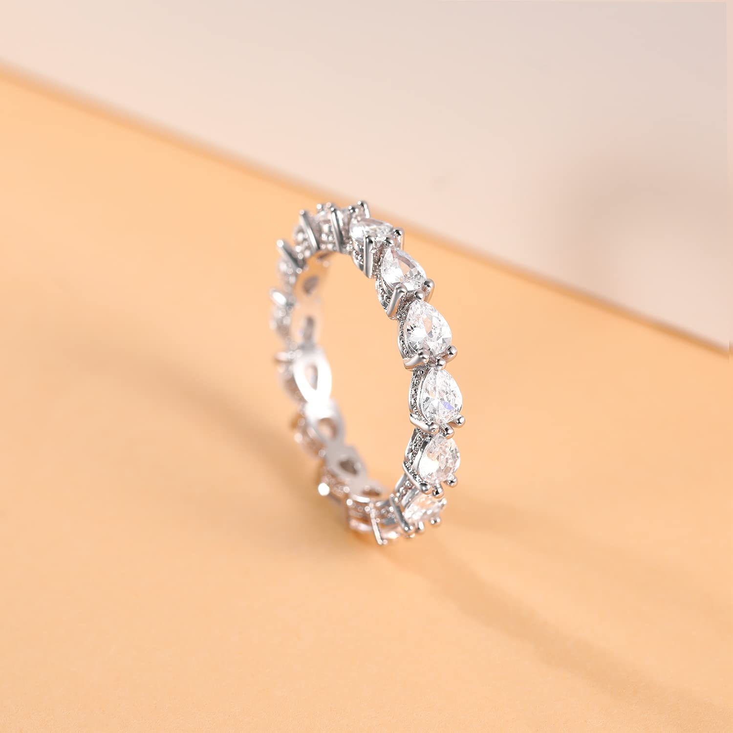 925 Sterling Silver Cubic Zirconia Stackable Ring