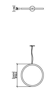 Frame Vertical Circle Pendant Specifications - 23.4 Inch