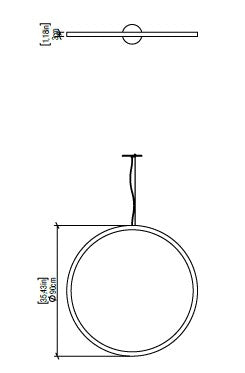 Frame Vertical Circle Pendant Specifications - 35.1 Inch