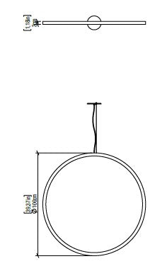 Frame Vertical Circle Pendant Specifications - 39 Inch
