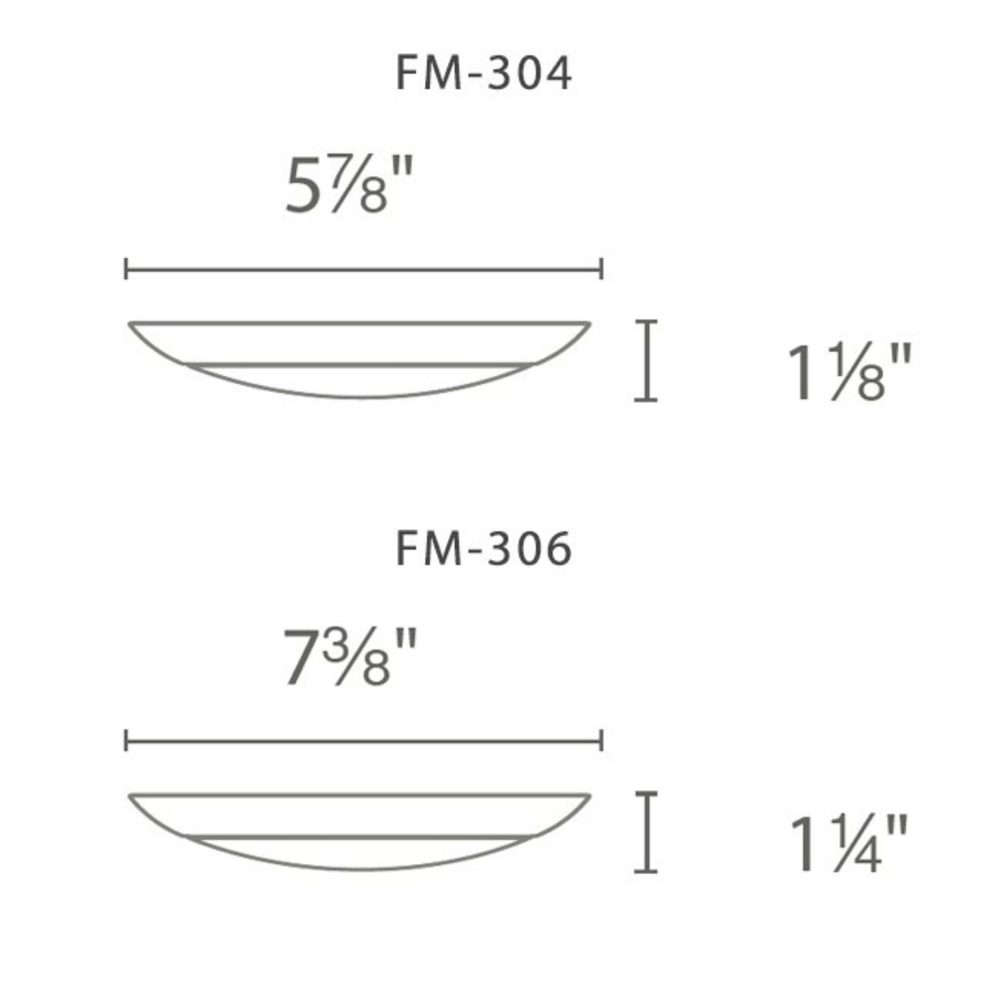 Line Drawings: Disc Ceiling and Wall Mount 3000K