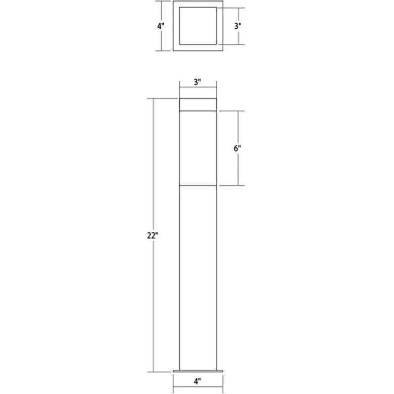 Square Column LED Bollard: Medium