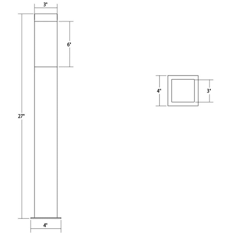 Square Column LED Bollard: Large