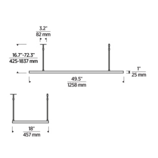 Stagger Halo Uplight Linear Suspension: Medium