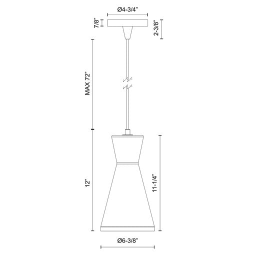 Betty Pendant Specifications - Tall