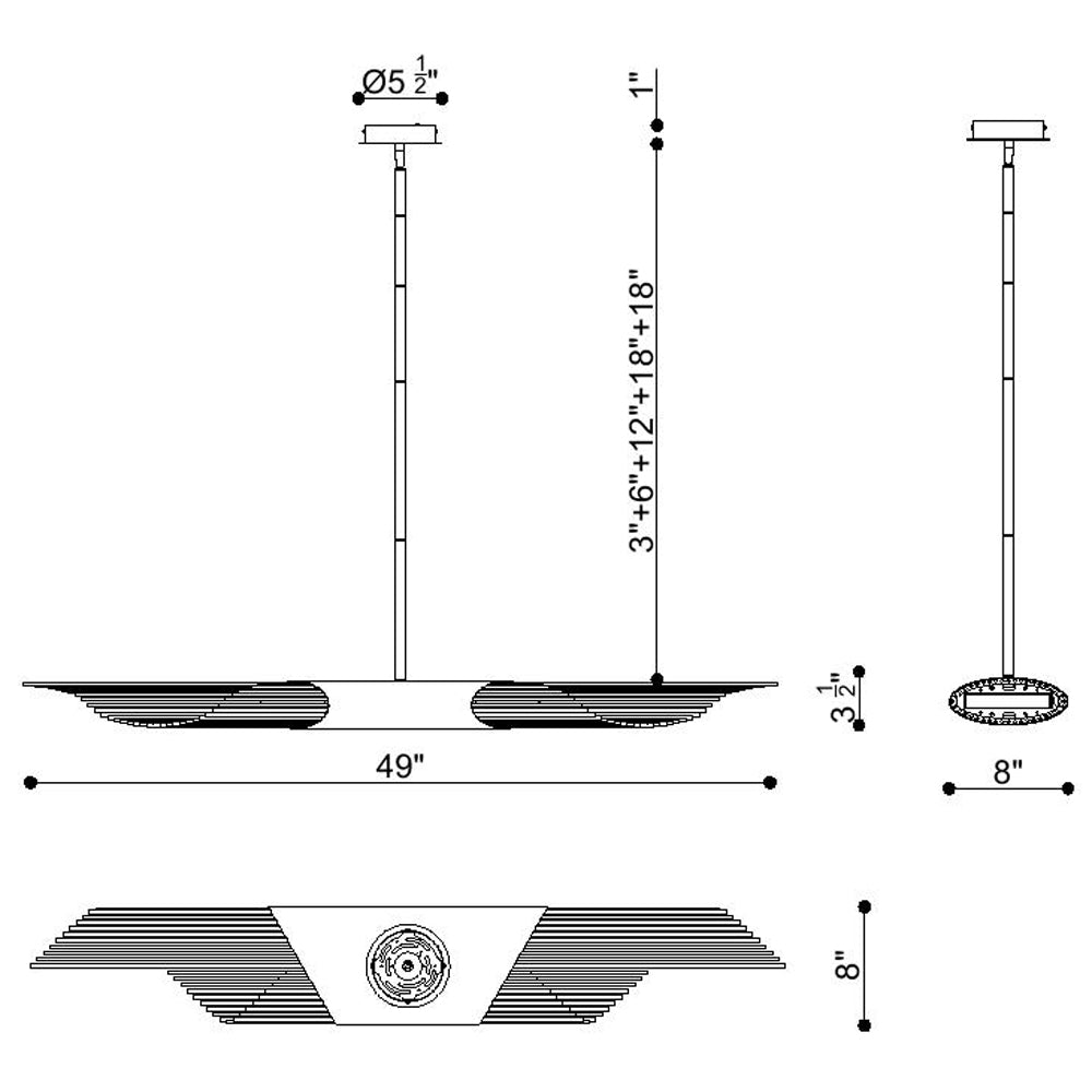 Large Umura Linear Chandelier by Eurofase